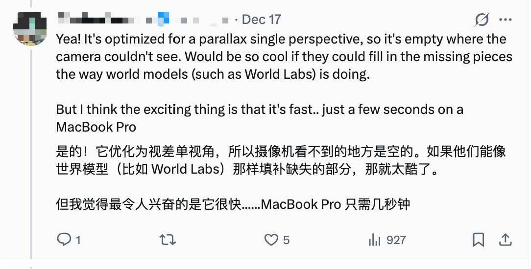 苹果开源新模型!一秒钟让照片变3D世界