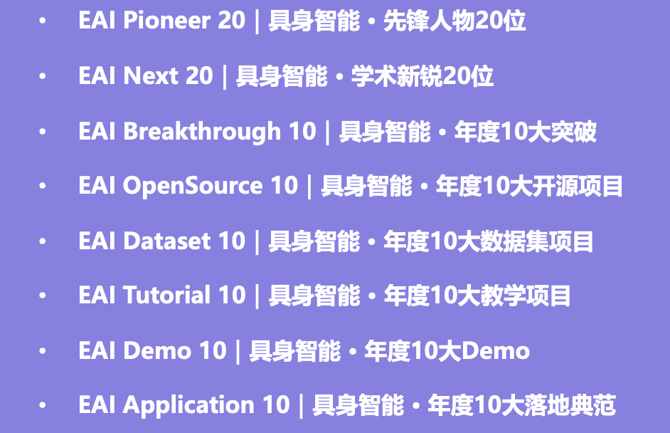 魔搭社区首届EAI-100具身智能年度百项代表成果与人物榜单正式启动