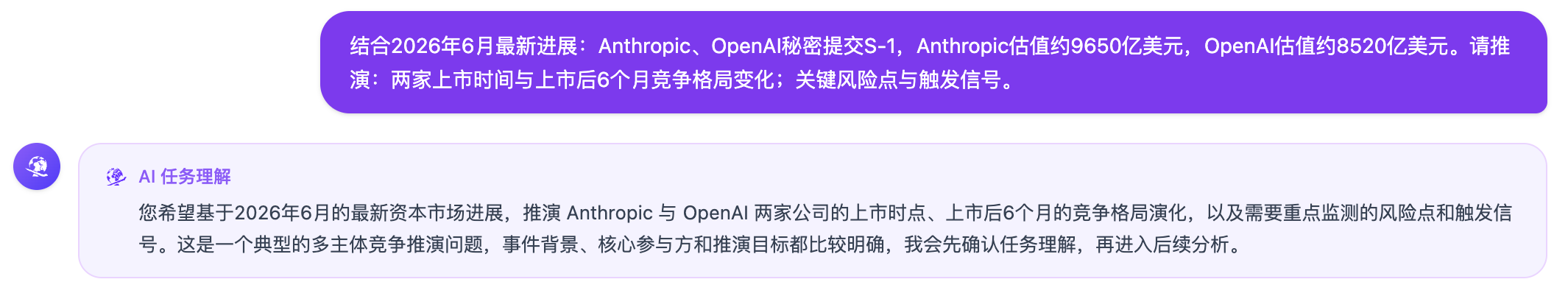 不光答疑提效！中科闻歌的决策大模型，还帮我推演未来，预测了Anthropic、OpenAI谁先上市