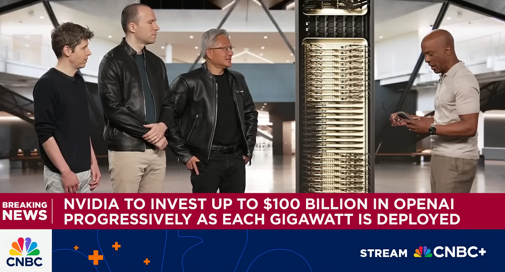 重磅!英伟达1000亿美元投资OpenAI,奥特曼爆买500万块GPU