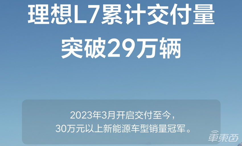 平均一天交付超千辆！理想L系列交付量破100万辆，用时31个月