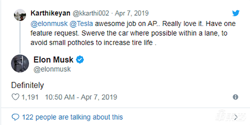 车主建议特斯拉Autopilot增加自动避坑功能 马斯克：加！