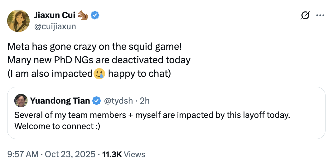 Meta AI巨震！大神田渊栋被裁，成批华人科学家失业