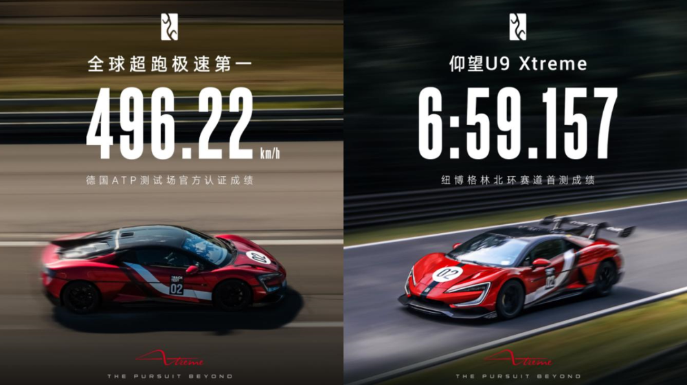 496.22km/h！仰望U9X刷新全球超跑极速，搭载全域1200V高压平台