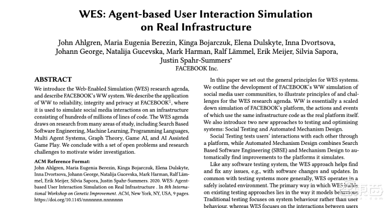 Facebook软件测试新招:用AI模拟多用户行为,接入真实后端代码