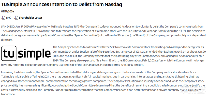 全球自动驾驶第一股退市！三年市值蒸发99%