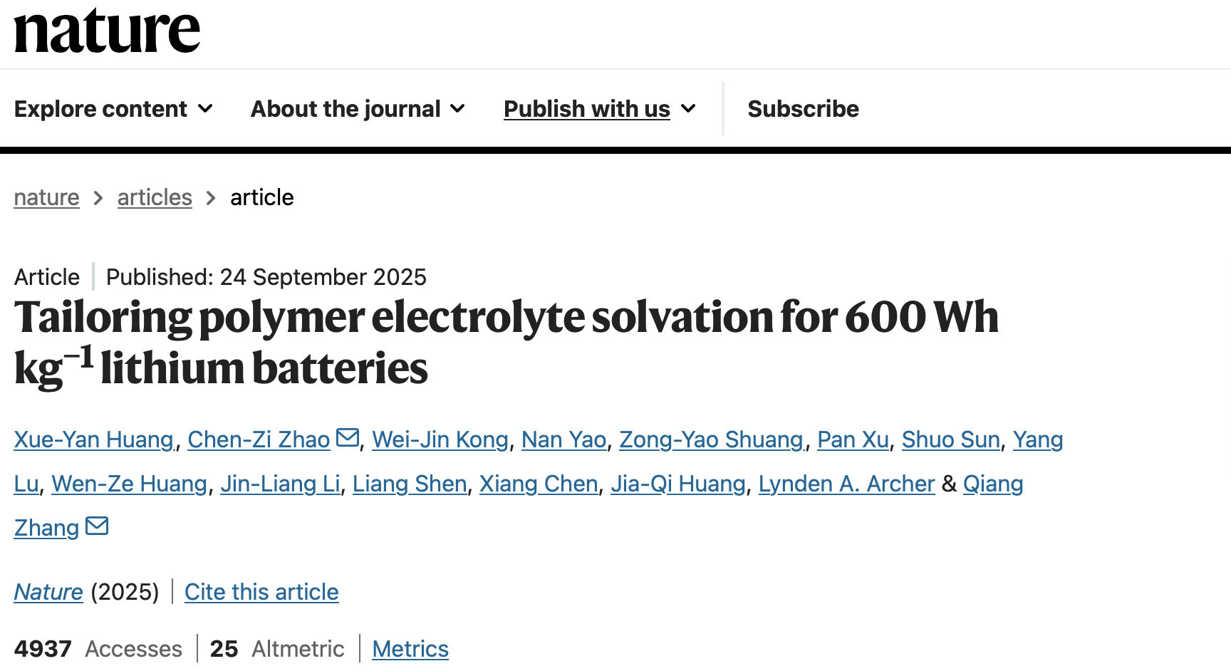 重磅,固态电池重大突破!清华团队攻克关键难题,国际顶刊《自然》收录