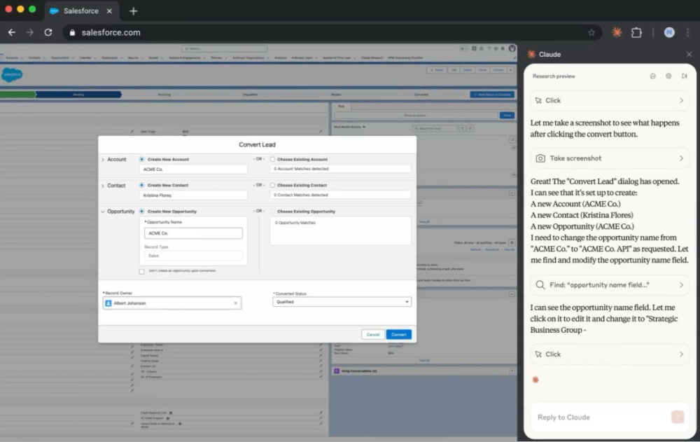 Claude杀进谷歌浏览器,Agent能点、能填、能跳转,让页面自己“动”起来