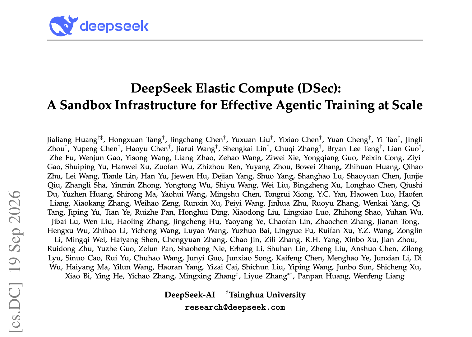 梁文锋署名,DeepSeek发新论文!剑指大规模Agent训练