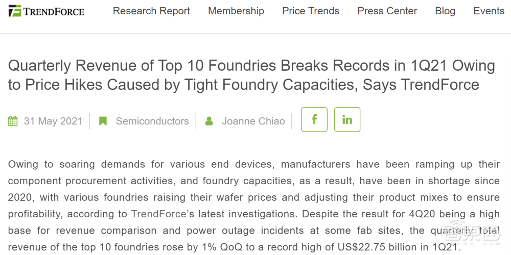 芯片代工TOP10大厂总营收创新高,台积电砸千亿扩产