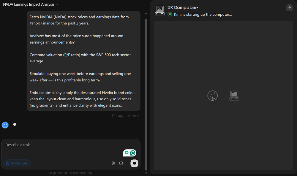 Kimi第一次有自己的电脑了,分析师、工程师样样精通,一手实测来了!