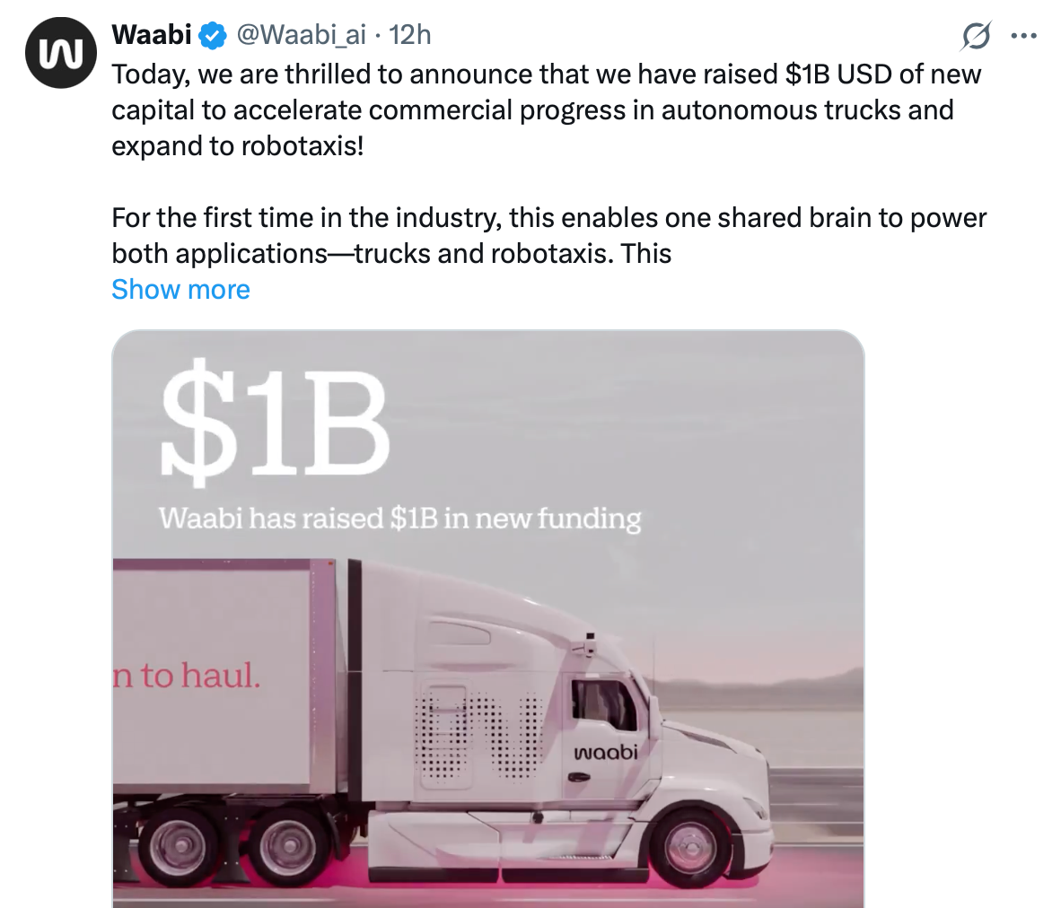 融资70亿！英伟达沃尔沃出手，前Uber技术大牛瞄准无人重卡