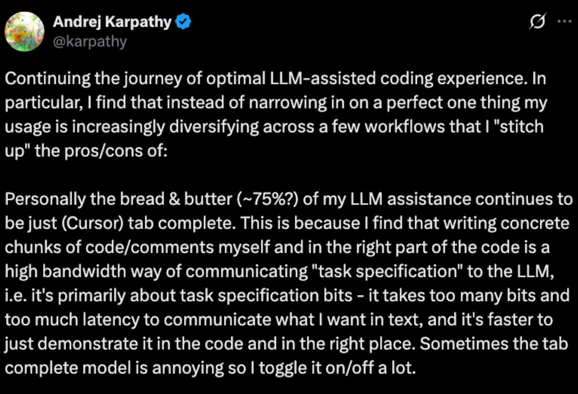 AI大神卡帕西的编程“魔法”:自曝四层工具链,Cursor主力、GPT-5兜底