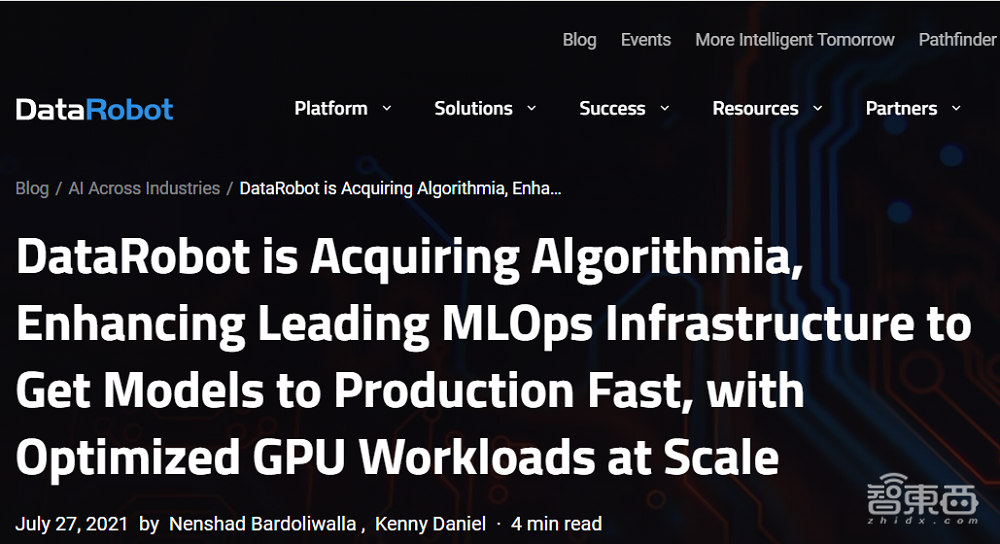 美国AI创企DataRobot融资3亿美元，要收购被谷歌投资的“算法商店”