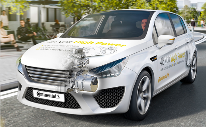 大陆推48V大功率混动技术 电机可驱动车轮 最高时速超80公里/小时