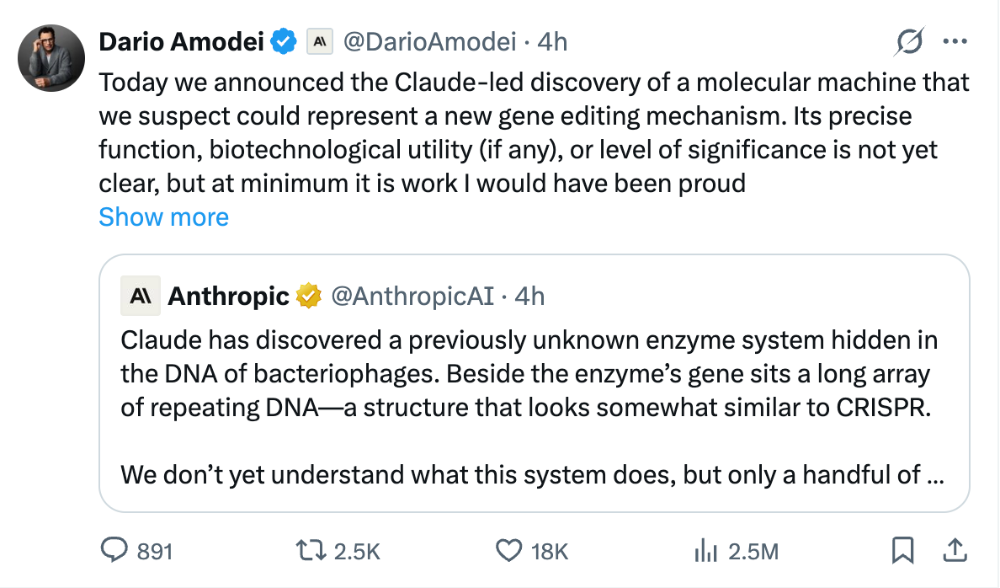 Anthropic生命科学重磅成果!Claude自主发现新酶系统,学者炸锅了