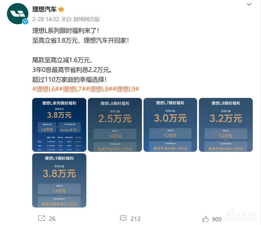 12大车企2月新能源销量：小鹏狂飙蔚来掉队，华为理想促销憋大招