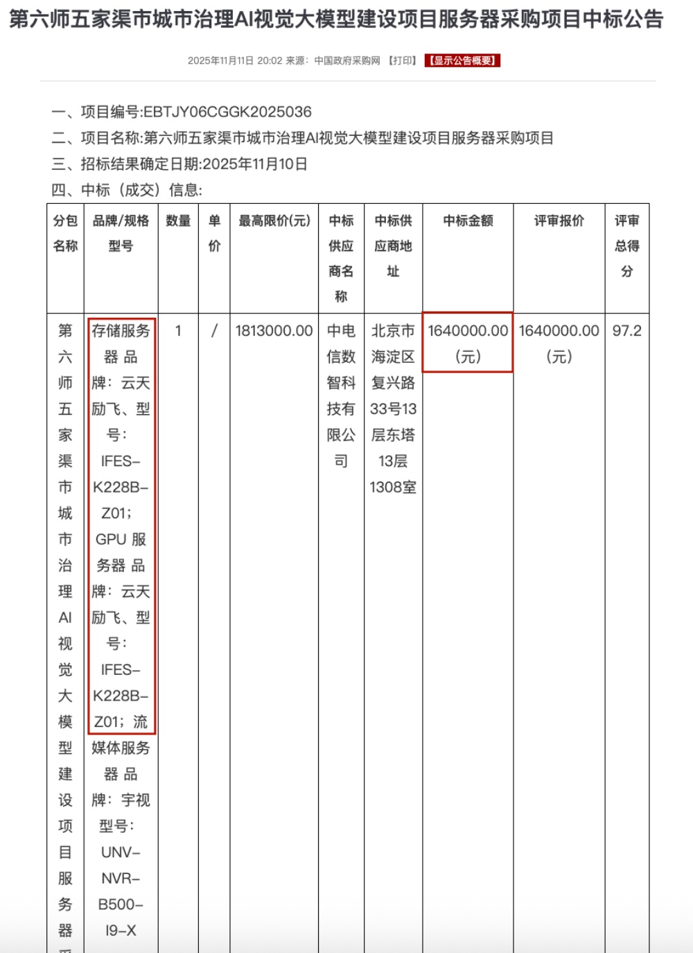 1.22億大單，云天勵飛拿下！