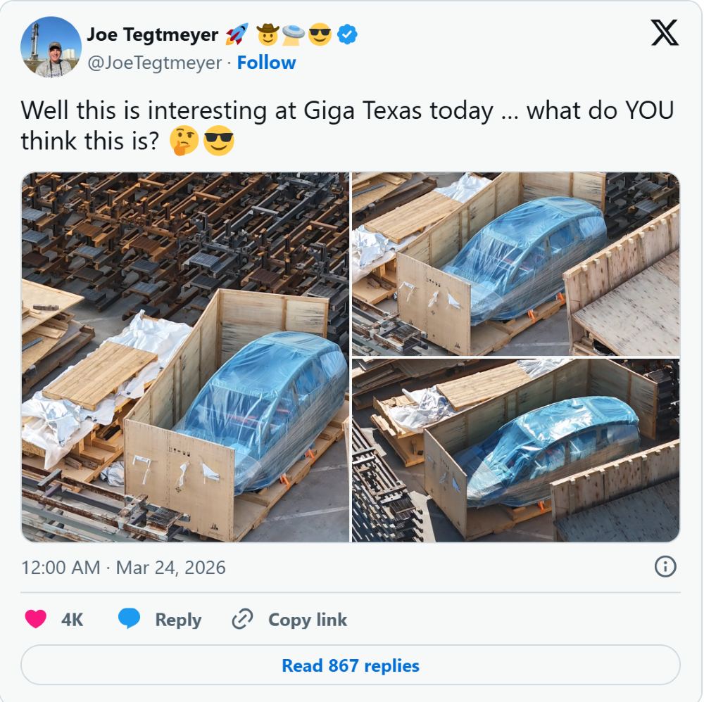 特斯拉得州工厂现神秘测试车！或为加长版Model Y