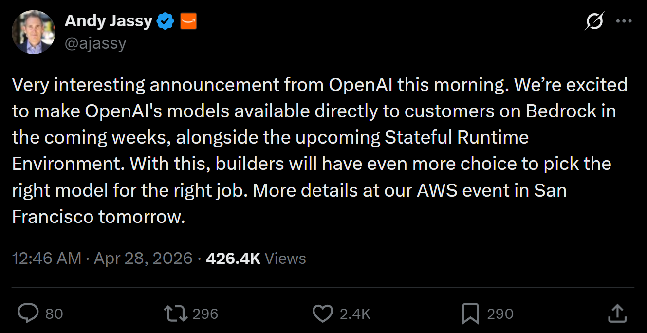 刚刚，OpenAI向所有云厂商开放了，微软不再独享