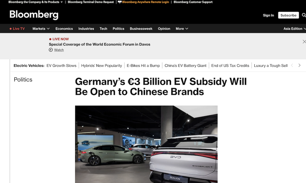 重磅利好，中国电车能领德国补贴了！两国为新能源出海开政策绿灯