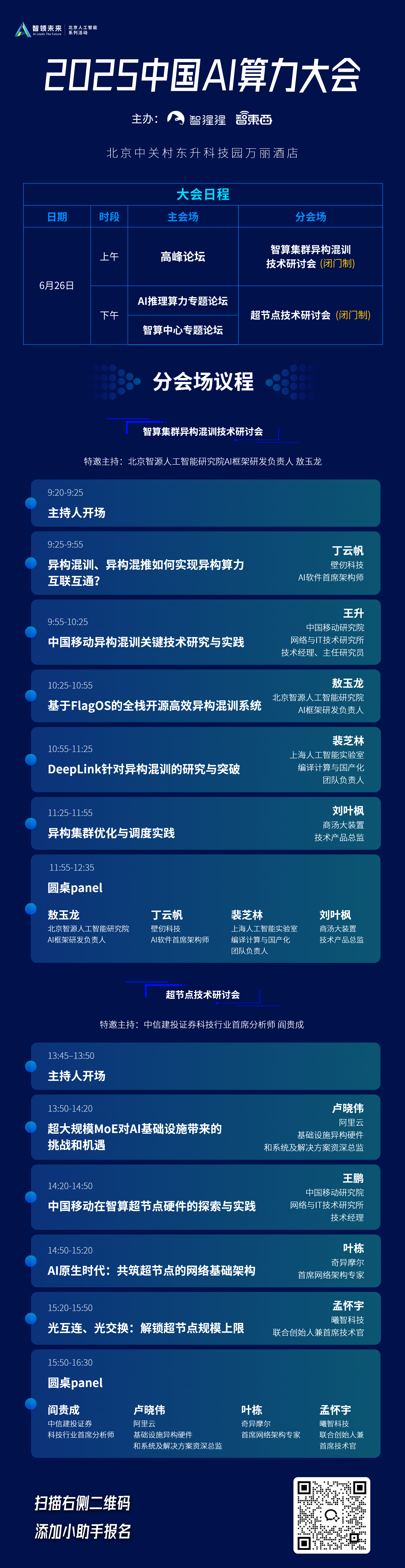 半壁江山都来了!2025中国AI算力大会终极议程公布,同期进行智算集群异构混训、超节点两场研讨会