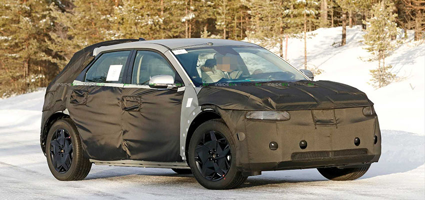 现代新款电动SUV谍照曝光 造型走复古风 或将于明年推出