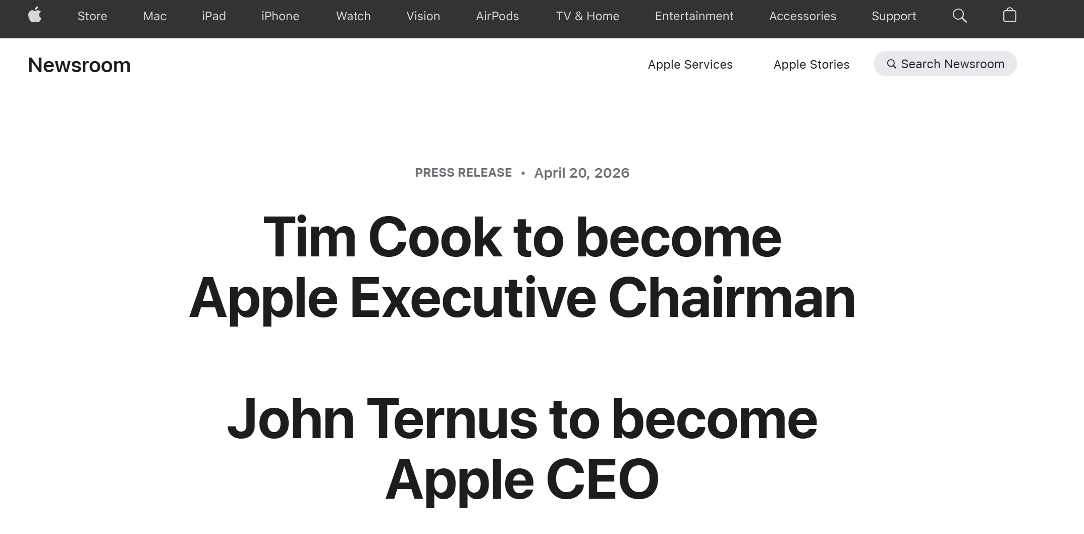 突发!库克卸任苹果CEO,一个时代结束了