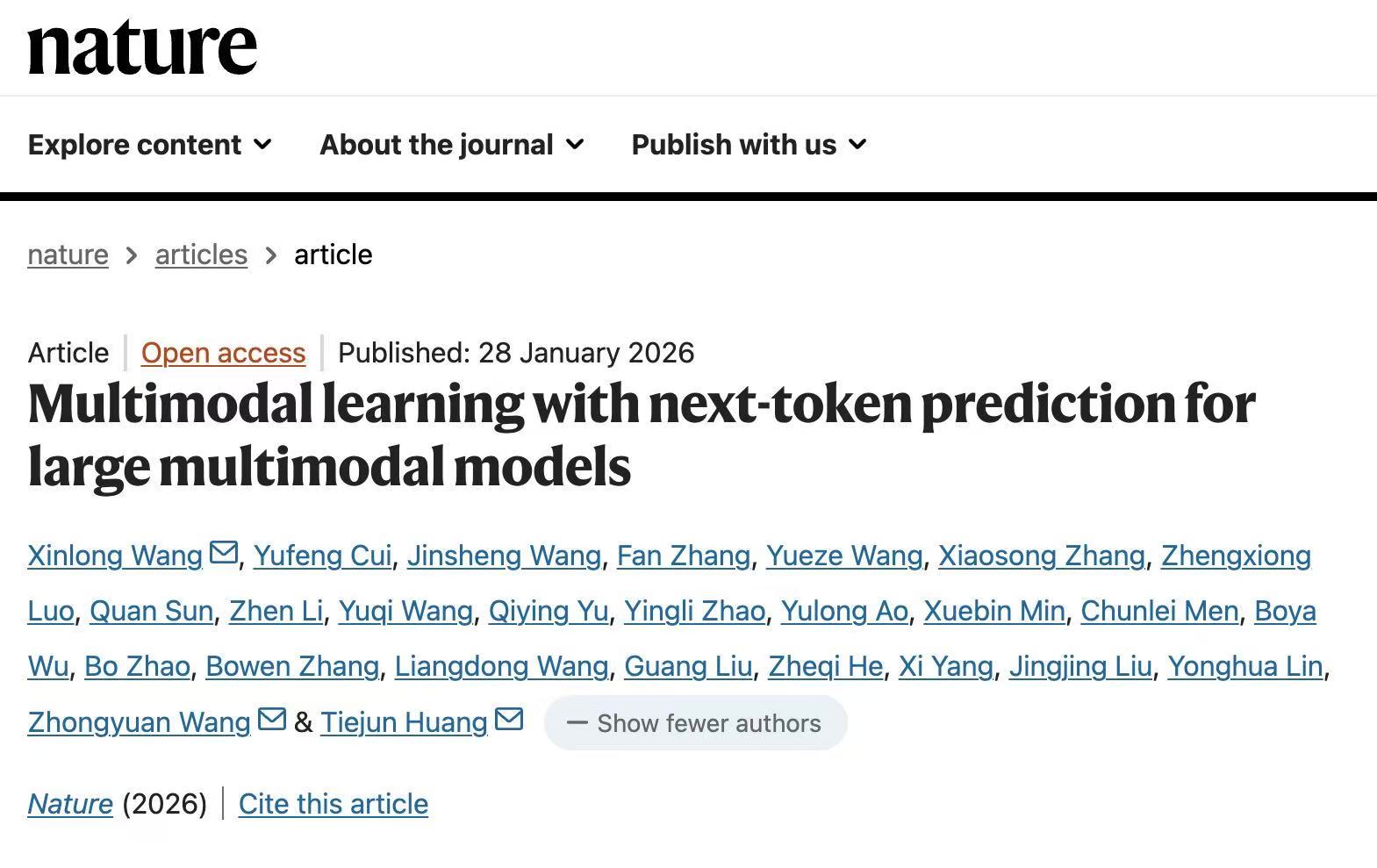 DeepSeek之后，智源大模型登Nature：事关“世界模型”统治路线！