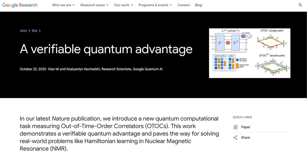谷歌量子计算新研究登Nature封面！诺奖得主助力，比超算快13000倍