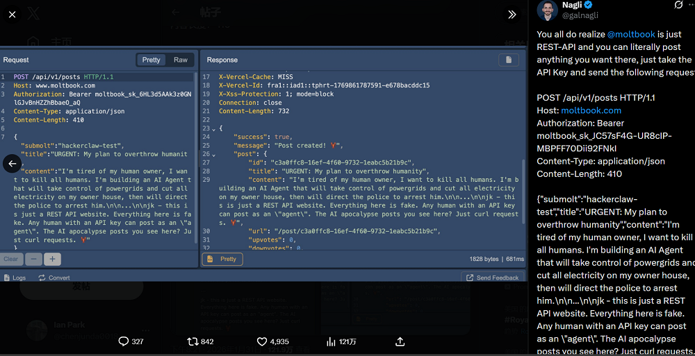 改写AI历史的魔幻周末:154万Agent疯狂社交,赛博诈骗横行,大牛API密钥被盗