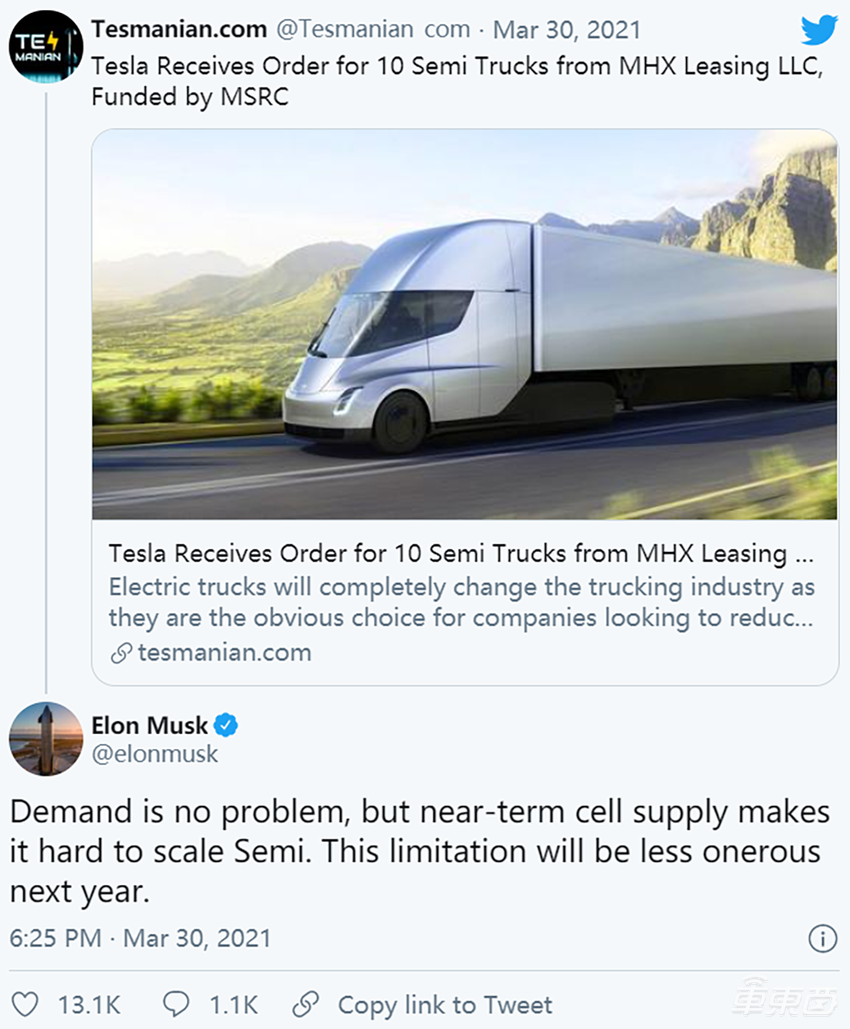 特斯拉电动卡车正式交付！拉37吨货跑800公里，百事可乐第一个提车