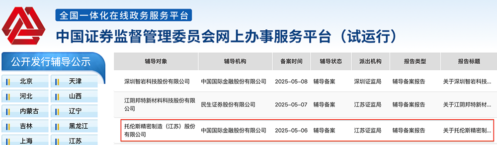 江苏半导体设备零部件商启动IPO,中微参投