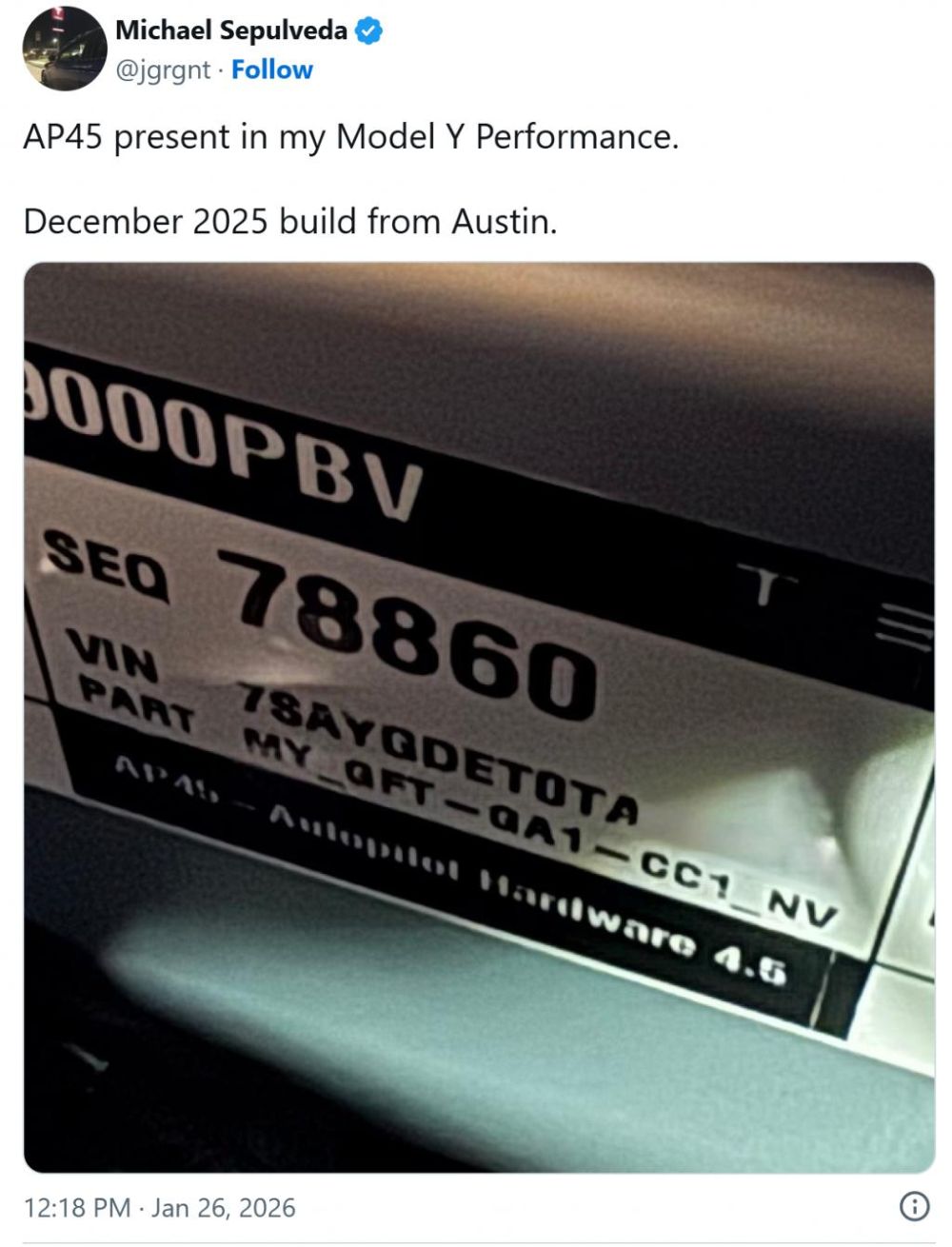 特斯拉新款Model Y换装HW4.5:升级三芯片架构,为AI 5做准备