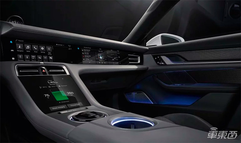 保时捷Taycan官图首曝 4块屏幕 采用可回收材料