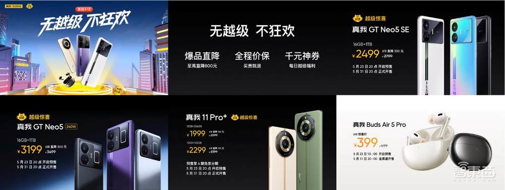 realme打响手机618揭幕战:掏7亿元补贴,一部手机最高降800