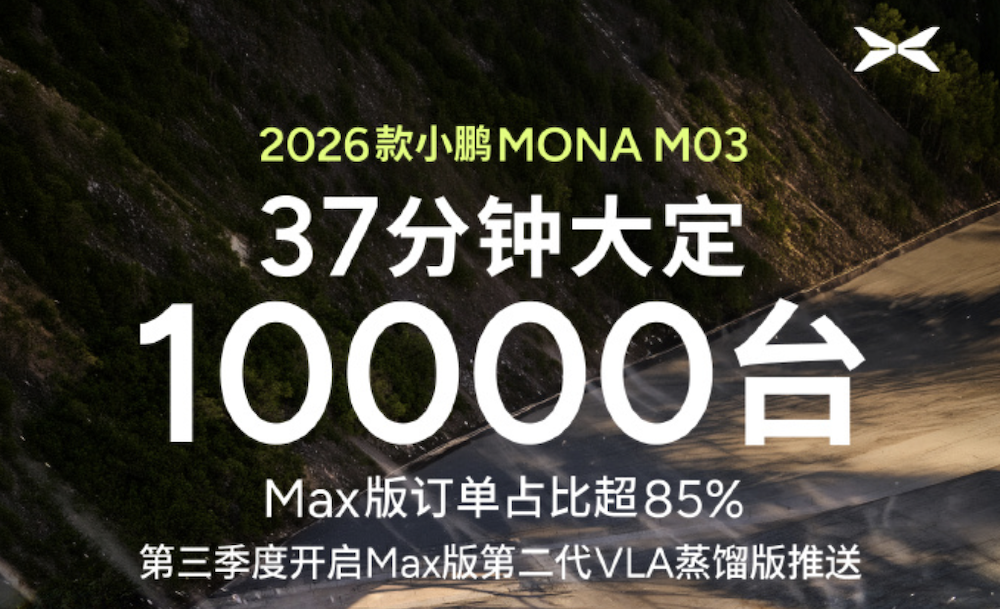 37分钟大定过万！小鹏销量神车改款11.98万起，第二代VLA也加上了