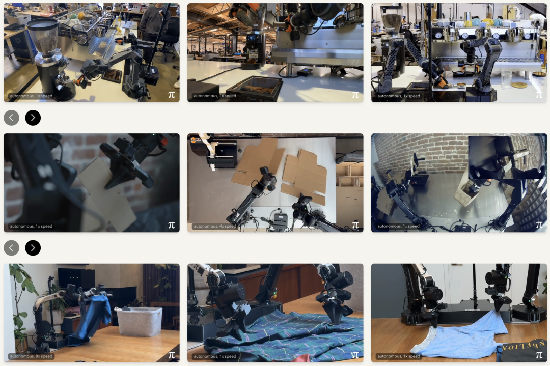 PI最新VLA模型登場(chǎng)！機(jī)器人疊衣服、做咖啡、組裝紙箱成功率翻倍