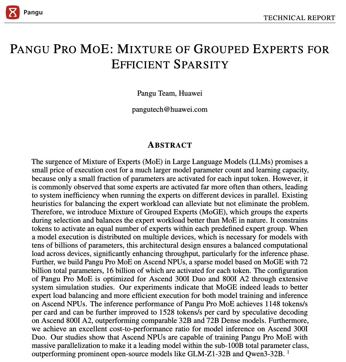 720亿参数！华为首个开源大模型发布，用4000颗昇腾训练的