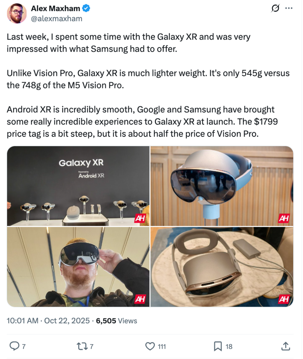 重磅！三星首款XR头显登场，一万三硬刚苹果Vision Pro，网友：替Meta圆梦了