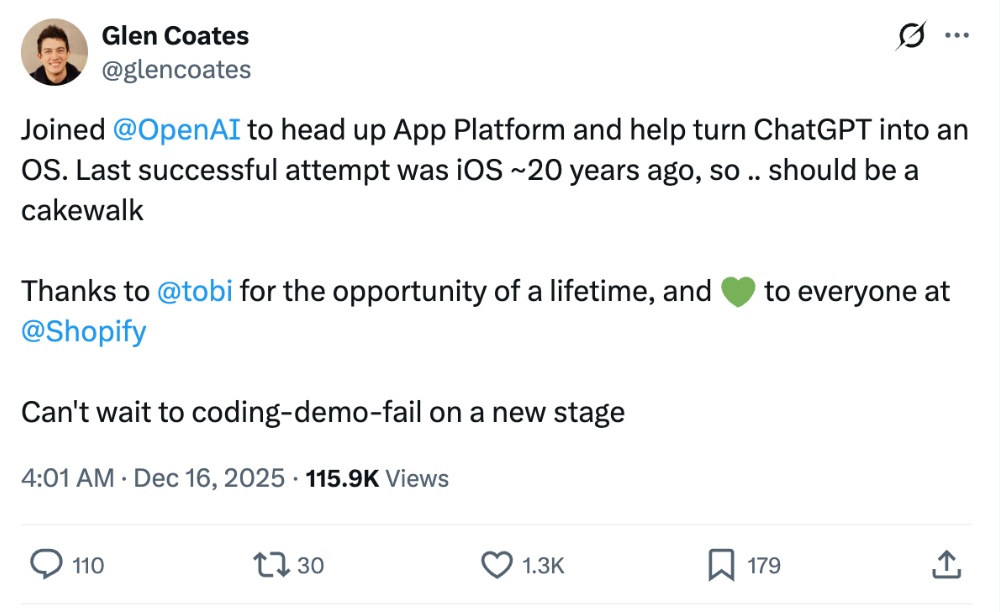 OpenAI兩天3位高層變動(dòng)！14年谷歌大將空降，CCO官宣離職