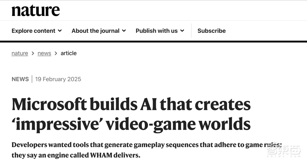 开局一张图，AI秒生超燃游戏大片！微软首个世界和人类行动模型登Nature