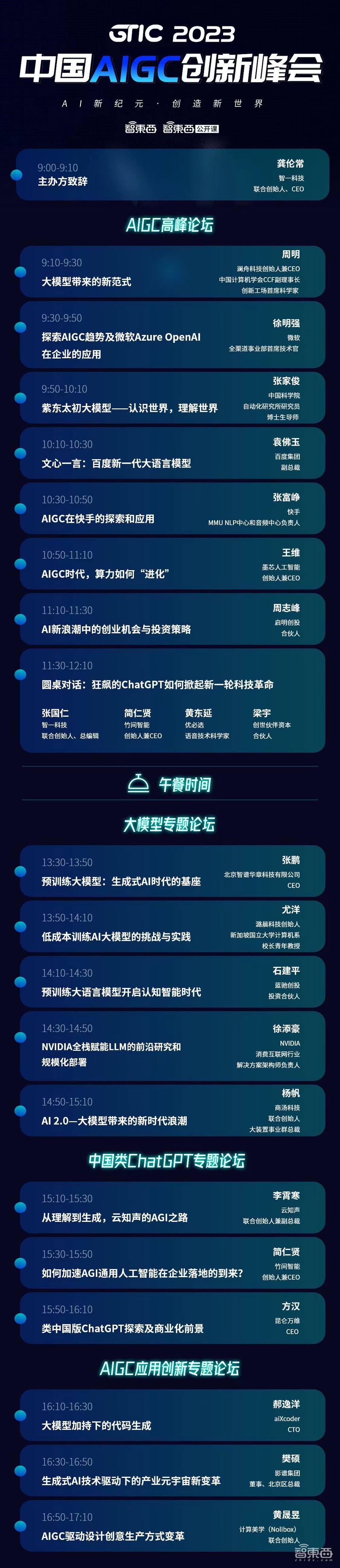 @所有人,GPT-4时代重磅AIGC盛会周五见!完整议程请查收