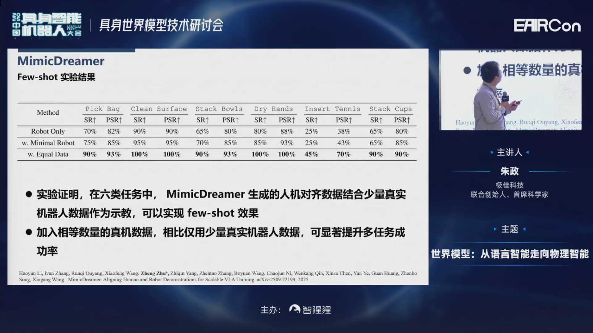 极佳科技首席科学家朱政博士：VLA会融合世界模型知识，变成下一代WA