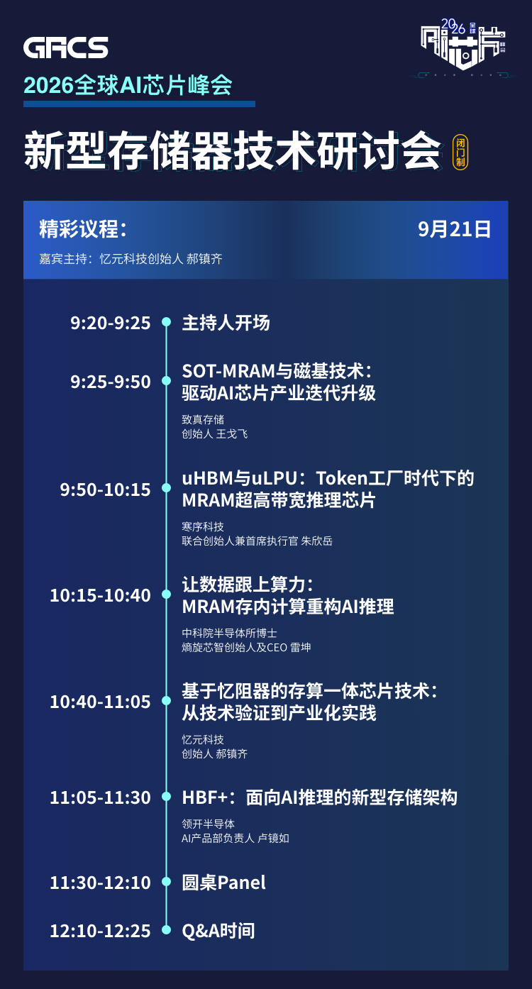 新型存储器研讨会议程首发!