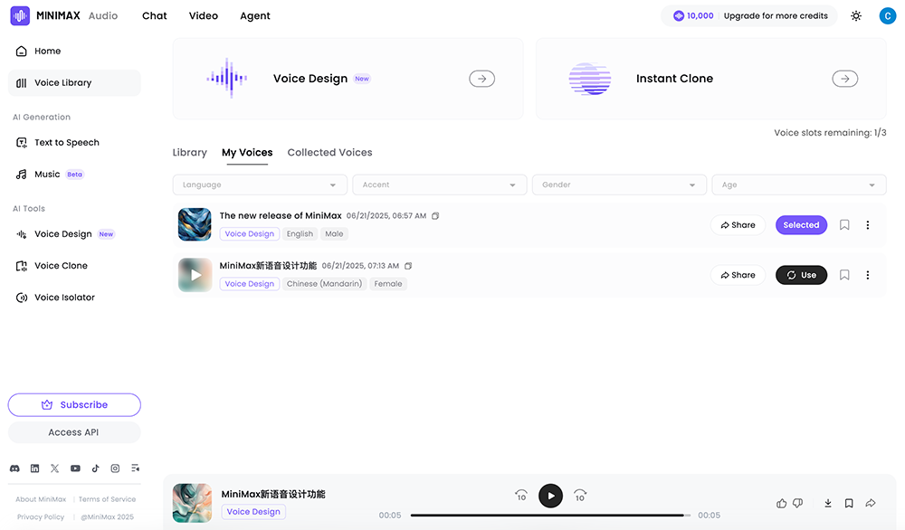 MiniMax卷向AI语音生成!一句话定制任意音色、情感,免费可用