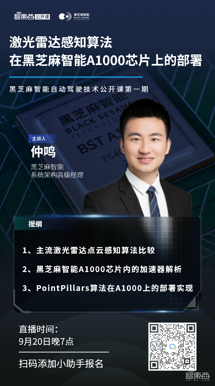 黑芝麻智能系统架构高级经理仲鸣:激光雷达感知算法在黑芝麻智能A1000芯片上的部署 | 直播预告