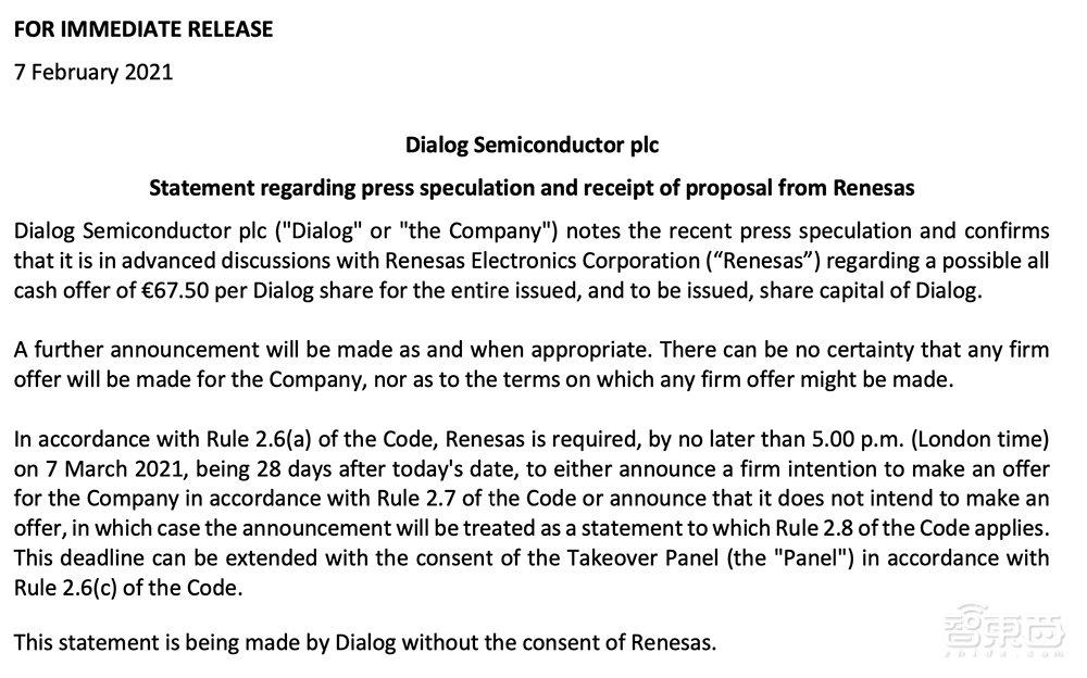 60亿美元，开年最大芯片收购案！日本瑞萨电子拟收购Dialog