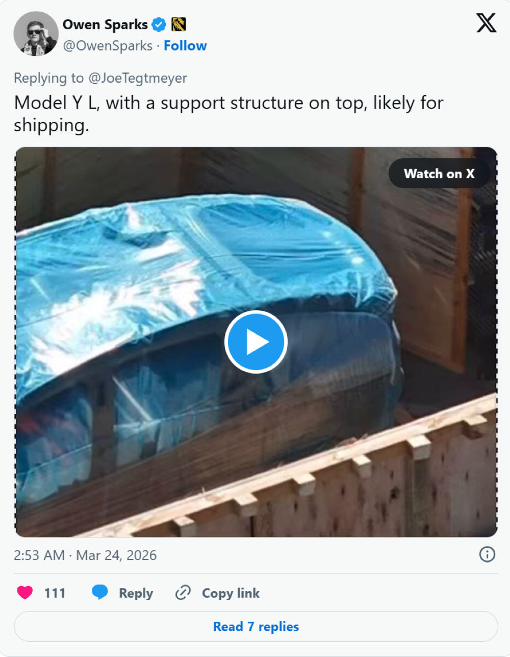 特斯拉得州工厂现神秘测试车！或为加长版Model Y