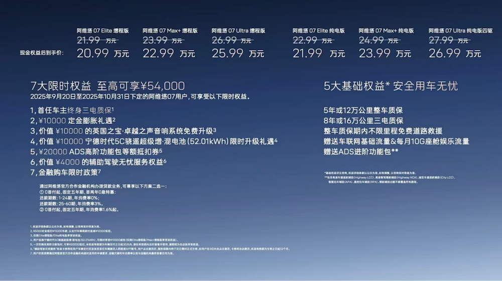 20.99万元起!阿维塔07 2026款上市,全系标配华为ADS 4 ,新任董事长王辉首秀